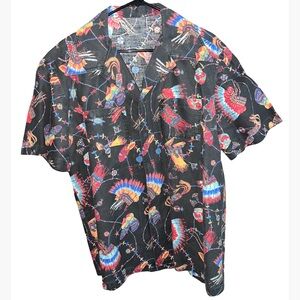 True Vintage single stitch Native American top with Buffalo button detail